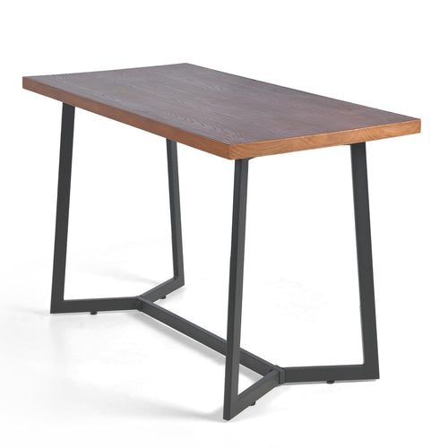 Industrial Solid Wood Dining Table & Desk with Metal Legs