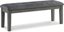 Upholstered Dining Bench with Button Tufting — Wood Frame & Faux Leather Seat
