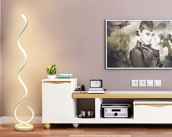 Spiral LED Floor Lamp 40W Dimmable with Remote Control