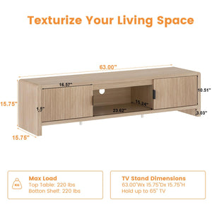 63-Inch Fluted-Door TV Stand & Entertainment Center