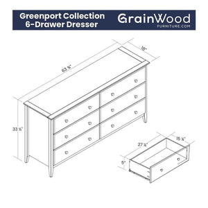 6-Drawer Solid Wood Bedroom Dresser