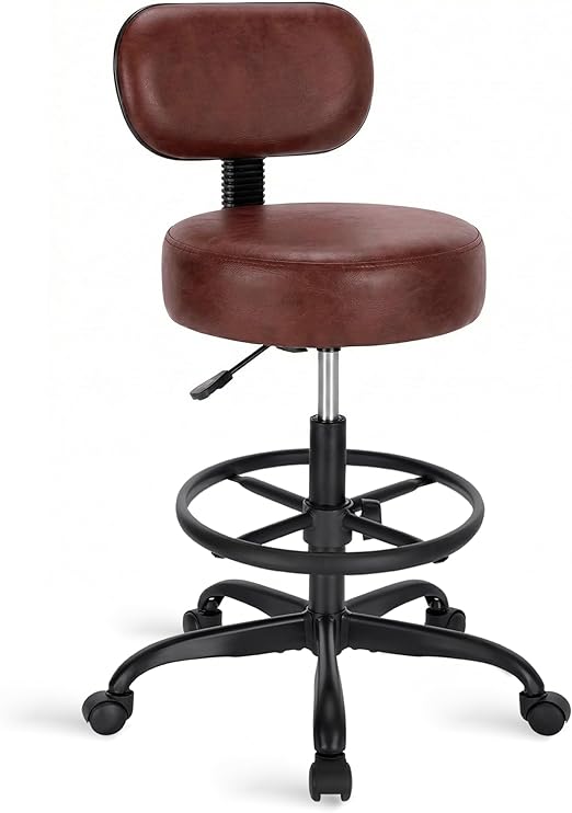 Adjustable Height Drafting Chair with Back & Footrest