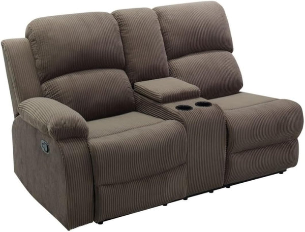 L-Shaped Reclining Sectional Sofa with Storage Console & Cup Holders