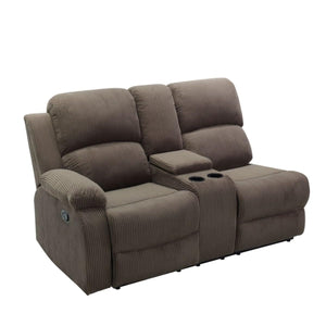 L-Shaped Reclining Sectional Sofa with Storage Console & Cup Holders