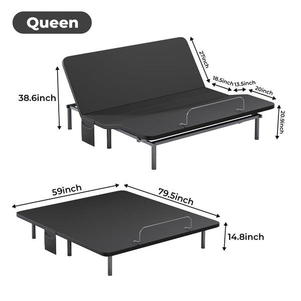 Queen Adjustable Bed Frame with Head & Foot Incline