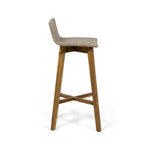 Outdoor Acacia Wood Wicker Barstools Set of 4