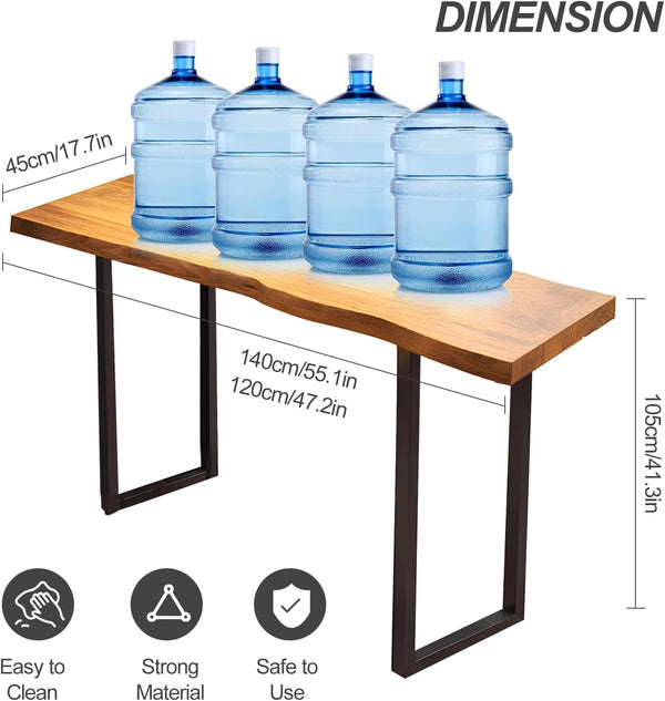 55" Solid Wood Industrial Bar Table – Counter Height Pub Table