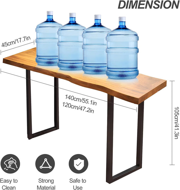 55" Solid Wood Industrial Bar Table – Counter Height Pub Table