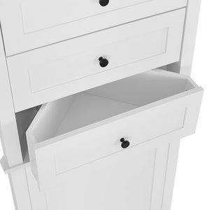 69" Tall Corner Cabinet with Adjustable Shelves and Drawers