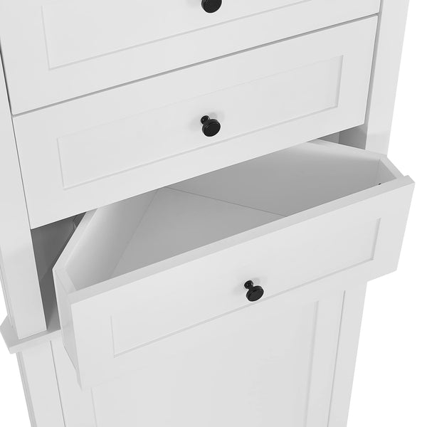 69" Tall Corner Cabinet with Adjustable Shelves and Drawers
