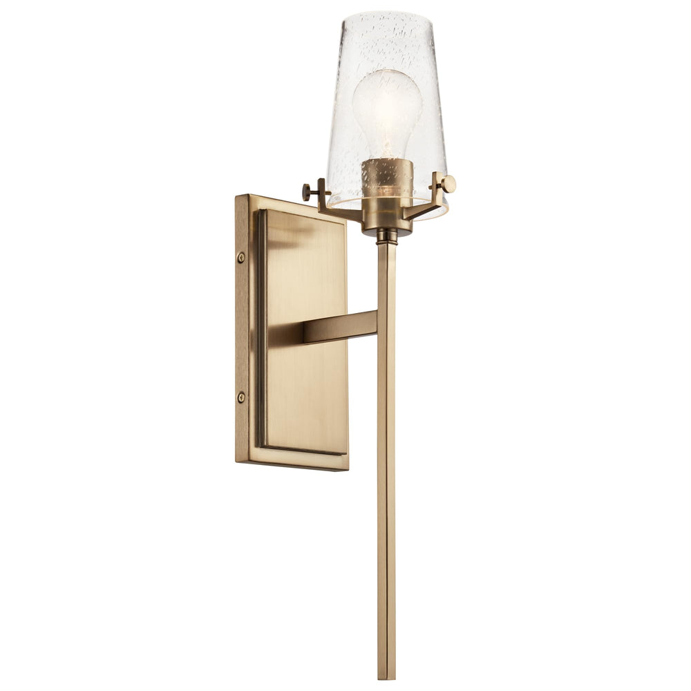 1-Light Wall Sconce with Clear Seeded Glass – Champagne Bronze