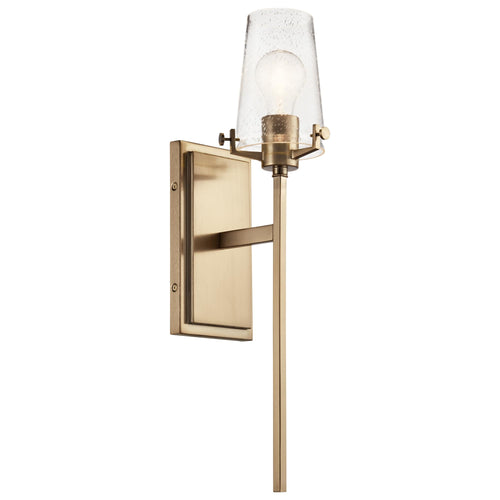 1-Light Wall Sconce with Clear Seeded Glass – Champagne Bronze