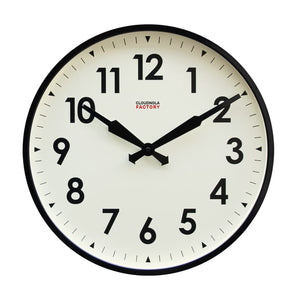 18-Inch Round Metal Wall Clock – Black, Silent Analog