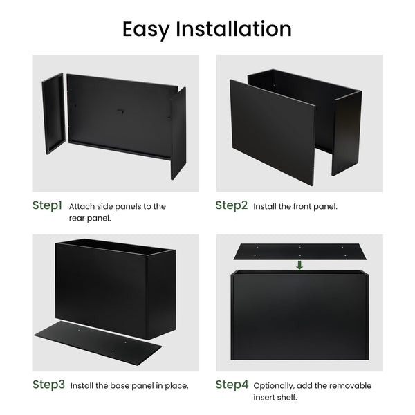 Heavy Duty Steel Raised Planter Box with Adjustable Shelf