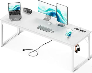71 Inch Computer Desk with USB Ports & Power Outlets