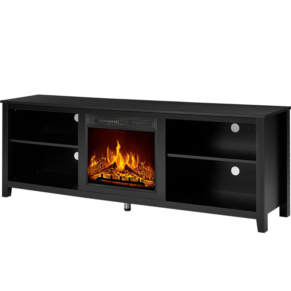 70-Inch Electric Fireplace TV Stand with Storage Shelves