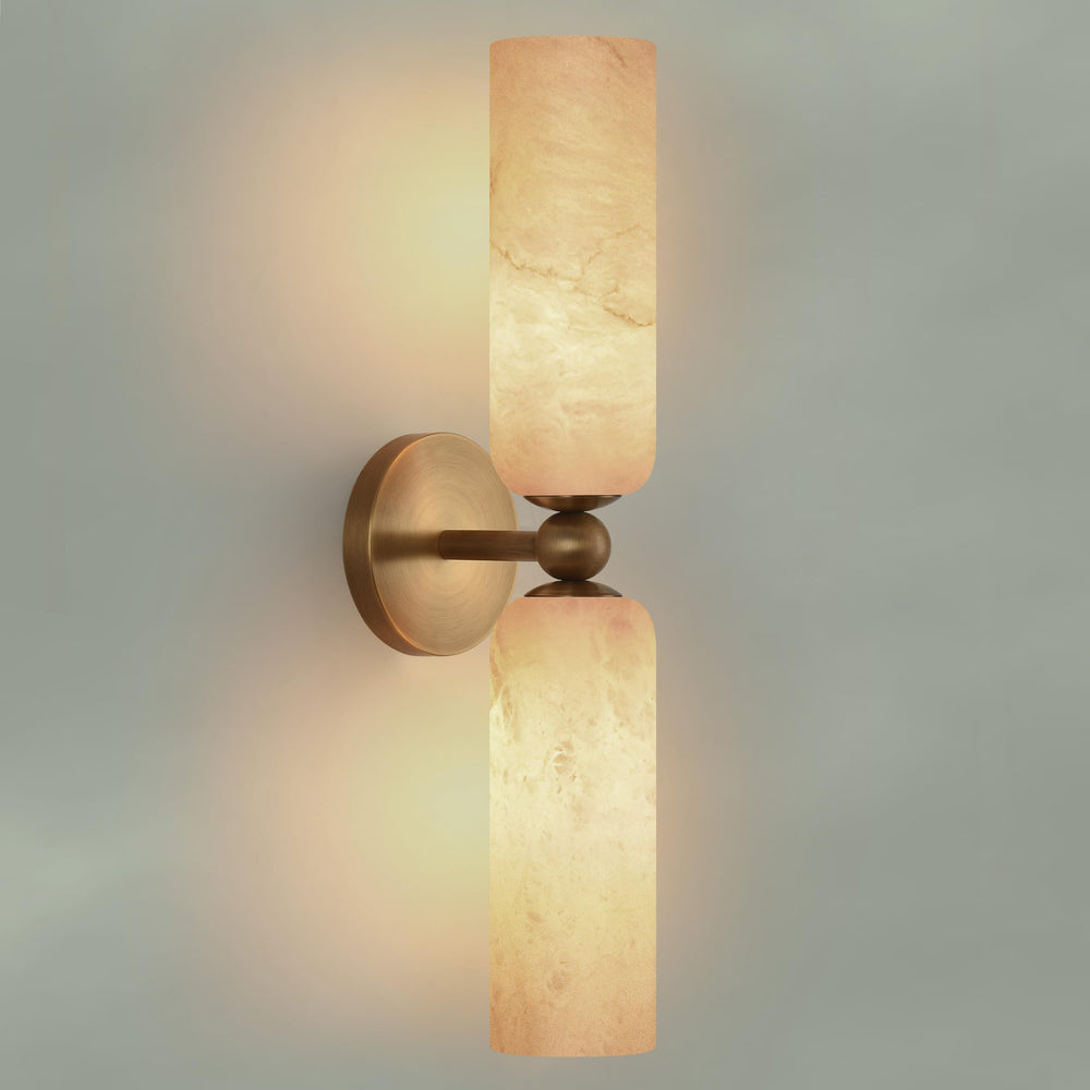 Alabaster Wall Sconce – Brass Hardwired Wall Light