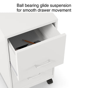 2-Drawer Lockable Metal Vertical File Cabinet with Casters