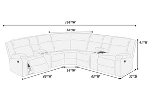 L-Shaped Power Reclining Sectional Sofa with USB Ports & Storage Consoles