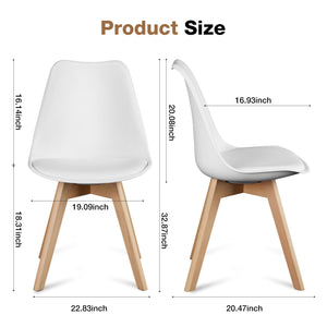 Modern PU Leather Dining Chairs with Wood Legs
