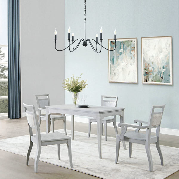 6-Light Black Industrial Chandelier