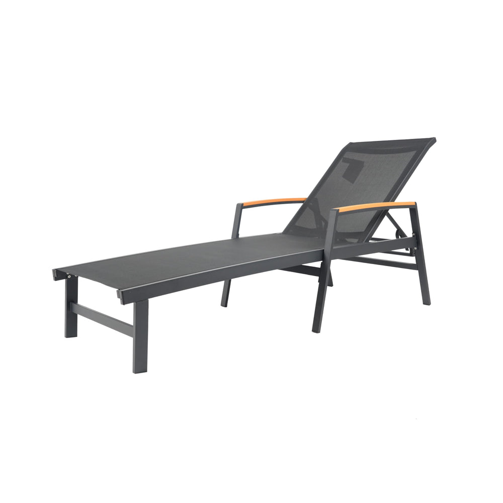 Outdoor Aluminum Adjustable Chaise Lounge Chair with Mesh Seating