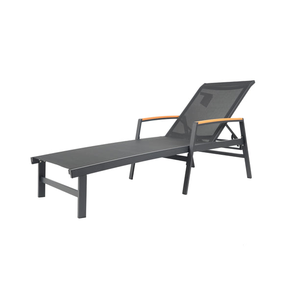 Outdoor Aluminum Adjustable Chaise Lounge Chair with Mesh Seating