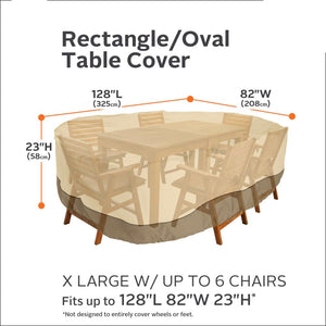 Rectangular/Oval Patio Table & Chair Set Cover — Water-Resistant Outdoor Furniture Cover