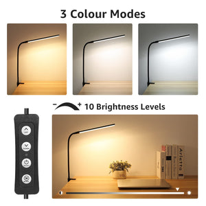 Clip-On LED Desk Lamp with Gooseneck & USB Power