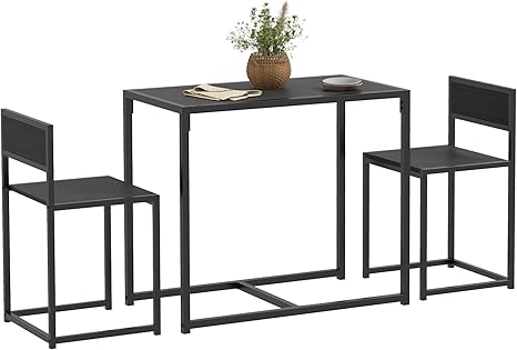 3-Piece Industrial Dining Table Set for 2