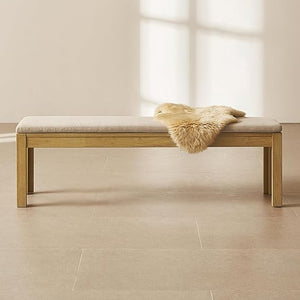 Solid Wood Upholstered Dining Bench – Modern Farmhouse Style