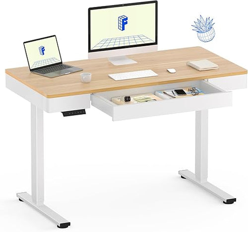 Electric Height-Adjustable Standing Desk with Drawer
