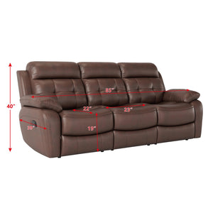 Manual Reclining Sofa with Drop-Down Table & Wireless Charger