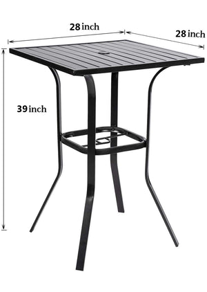 Outdoor Bar Height Bistro Table with Umbrella Hole