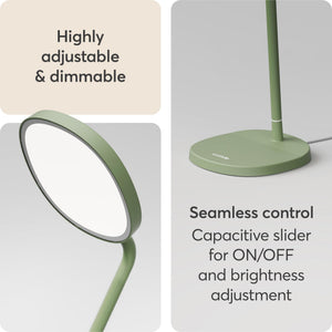 10,000 Lux Adjustable Bright Light Therapy Desk Lamp - Sage Green