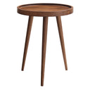 Round Wood Side Table with Tray Top