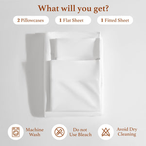 Queen Cotton Bed Sheet Set – White