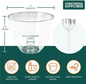 Clear Plastic Candle Drip Protectors – Wax Catchers for Candlesticks