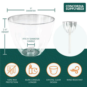 Clear Plastic Candle Drip Protectors – Wax Catchers for Candlesticks