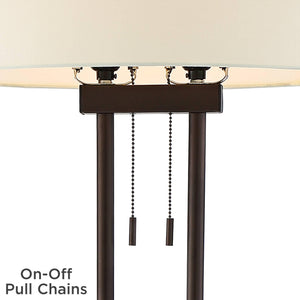 Twin Pole Floor Lamp 62" – Oil Rubbed Bronze with Oval Shade