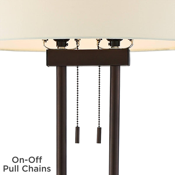 Twin Pole Floor Lamp 62" – Oil Rubbed Bronze with Oval Shade