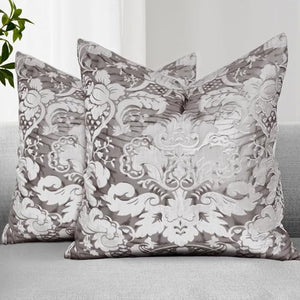 Metallic Embossed Velvet Throw Pillows with Inserts, 24x24, Set of 2