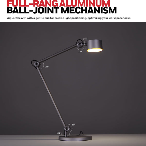 Full Spectrum LED Desk Lamp with Adjustable Swing Arm