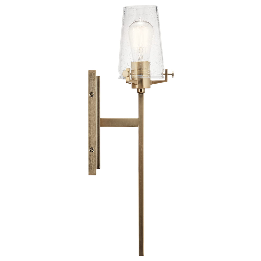 1-Light Wall Sconce with Clear Seeded Glass – Champagne Bronze