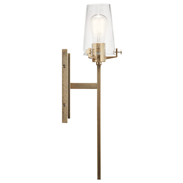 1-Light Wall Sconce with Clear Seeded Glass – Champagne Bronze