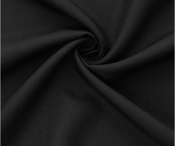 100% Wool Gabardine Fabric by the Yard – Black