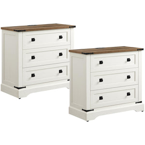 32" Farmhouse Nightstand with Charging Station