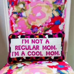 Needlepoint Throw Pillow – Wool Embroidered Accent Pillow