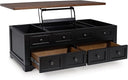 Lift-Top Coffee Table with Storage – Rustic Farmhouse Two-Tone