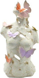 Abstract Female Bust Sculpture with Butterflies
